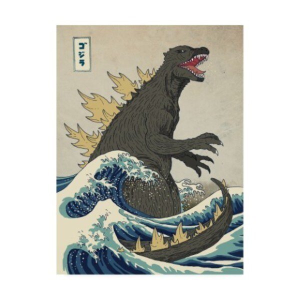 Michael Buxton 'The Great Monster off Kanagawa' Canvas Art, 35x47, Trademark Fine Art, Mfr#: IC00318-C3547GG